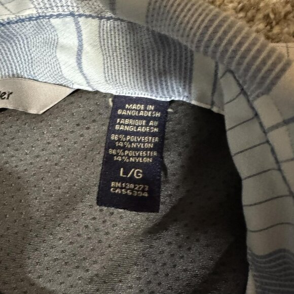 Wrangler Shirt Mens Large Blue Gray Plaid Short Sleeve Outdoor Fishing Hiking - Picture 5 of 8
